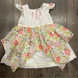 EUC Laura Ashley Sleeveless Dress Baby Girls 12 Months Petticoat Floral Summer